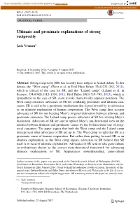 Ultimate and Proximate Explanations of Strong Reciprocity