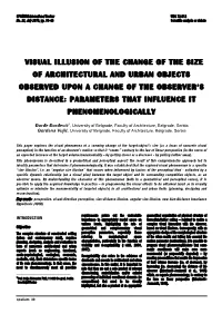 Visual Illusion of the Change of the Size Of