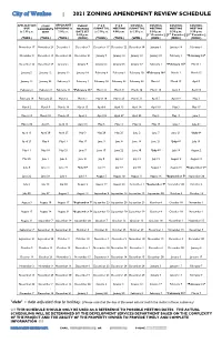 2021 Rezoning Review Schedule