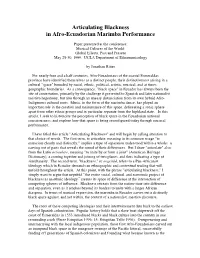 Articulating Blackness in Afro-Ecuadorian Marimba Performance