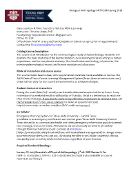 Biological Anthropology ANTH 3340 Spring 2018 Class Location & Time