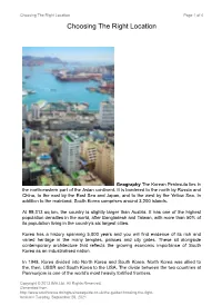 Choosing the Right Location Page 1 of 4 Choosing the Right Location