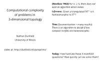 Computational Complexity of Problems in 3-Dimensional Topology