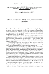 Discovering the Structure of DNA Aybüke A. İsbir Turan* , F. Tuba
