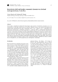 Invertebrate Drift and Benthic Community Dynamics in a Lowland Neotropical Stream, Costa Rica