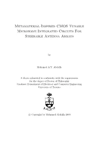 Metamaterial-Inspired CMOS Tunable Microwave Integrated Circuits for Steerable Antenna Arrays