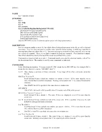 Name Synopsis Description Commands