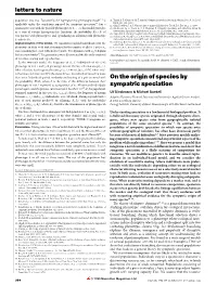 On the Origin of Species by Sympatric Speciation