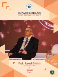 Prof. Joseph Sifakis 2018 Turing Awardee, Computer Science @ Sahyadri Mangaluru Prof