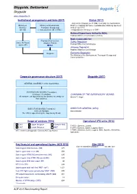 Skyguide, Switzerland Skyguide Institutional Arrangements and Links (2017) Status (2017) - Joint-Stock Company As of 1996