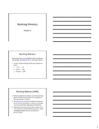 Working Memory