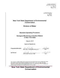 Biological Monitoring of Surface Waters in New York State, 2019