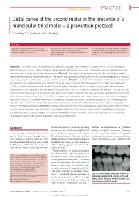 Distal Caries of the Second Molar in the Presence of a Mandibular Third Molar – a Prevention Protocol