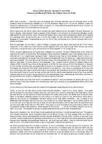 James Sermon Transcript 21 June 2020