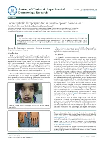 Paraneoplastic Pemphigus: an Unusual Neoplasm Association