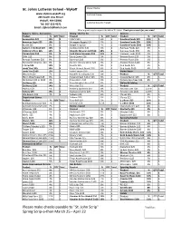 "St. John Scrip" Spring Scrip-A-Thon March 25