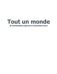 Un Monde an Interdisciplinary Approach to Intermediate French