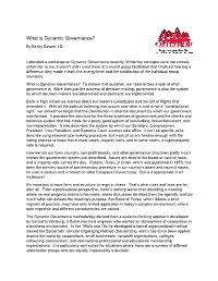 What Is Dynamic Governance?