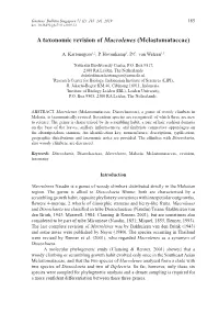 A Taxonomic Revision of Macrolenes (Melastomataceae)