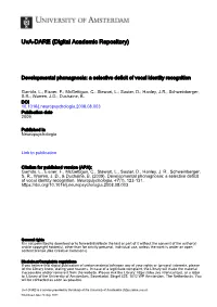 Developmental Phonagnosia: a Selective Deficit of Vocal Identity Recognition