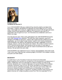 Elizabeth Baron Candidate for Director a As an ACM SIGGRAPH