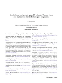 Gravitational Biology and Space Life Sciences: Current Status and Implications for the Indian Space Programme