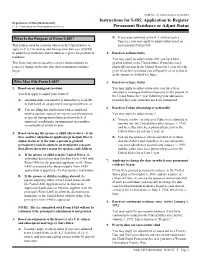 Instructions for I-485, Application to Register Permanent Residence Or