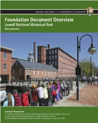 Lowell National Historical Park Foundation Document (Overview Version
