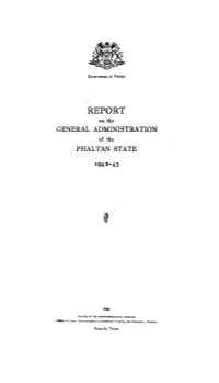 REPORT \ on the GENERAL ADMINISTRATION of the PHALTAN STATE