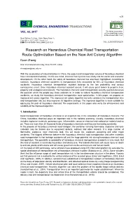 Research on Hazardous Chemical Road Transportation Route Optimization Based on the New Ant Colony Algorithm