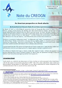An American Perspective on Amok Attacks
