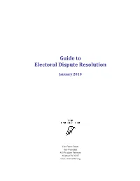 Guide to Electoral Dispute Resolution