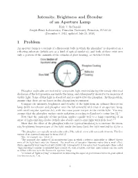 Intensity, Brightness And´Etendue of an Aperture Lamp 1 Problem