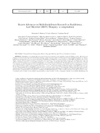 Recent Advances on Multidisciplinary Research at Rudabánya, Late Miocene (MN9), Hungary: a Compendium