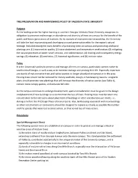 Tree Preservation and Maintenance Policy of Valdosta State University