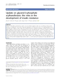 Update on Glycerol-3-Phosphate Acyltransferases: the Roles in The