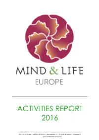 Activities Report 2016
