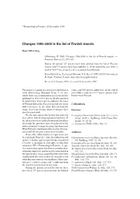 Changes 1996–2000 in the List of Finnish Insects