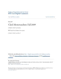 Clark Memorandum: Fall 2009 J