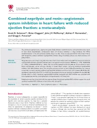 Combined Neprilysin and Renin–Angiotensin System Inhibition in Heart Failure with Reduced Ejection Fraction: a Meta-Analysis