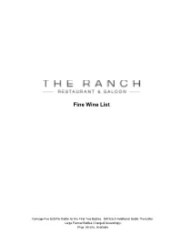 Fine Wine List
