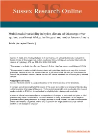 Multi-Decadal Oscillations in the Hydro-Climate of the Okavango River System During the Past and Under a Changing Climate