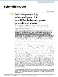 Multi-Step Screening of Neoantigens'