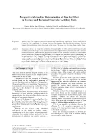 Perspective Method for Determination of Fire for Effect in Tactical and Technical Control of Artillery Units