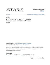 The Script, Vol. 01 No. 25, January 04, 1947