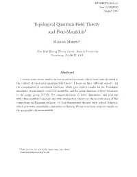 Topological Quantum Field Theory and Four-Manifolds1