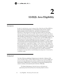 12.02(2): Area Eligibility