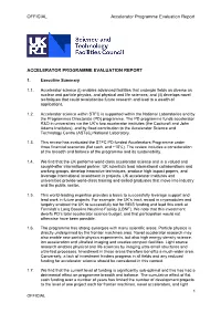 Accelerator Programme Evaluation Report