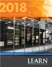 ANNUAL REPORT on the COVER Our Cover Displays Scinet’S NOC at SC18 in Dallas