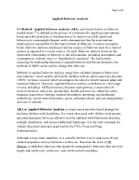 Applied Behavior Analysis